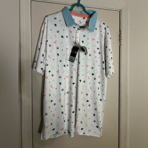 White and blue Swannies Polo shirt #polo #golf
Size XL
Brand New